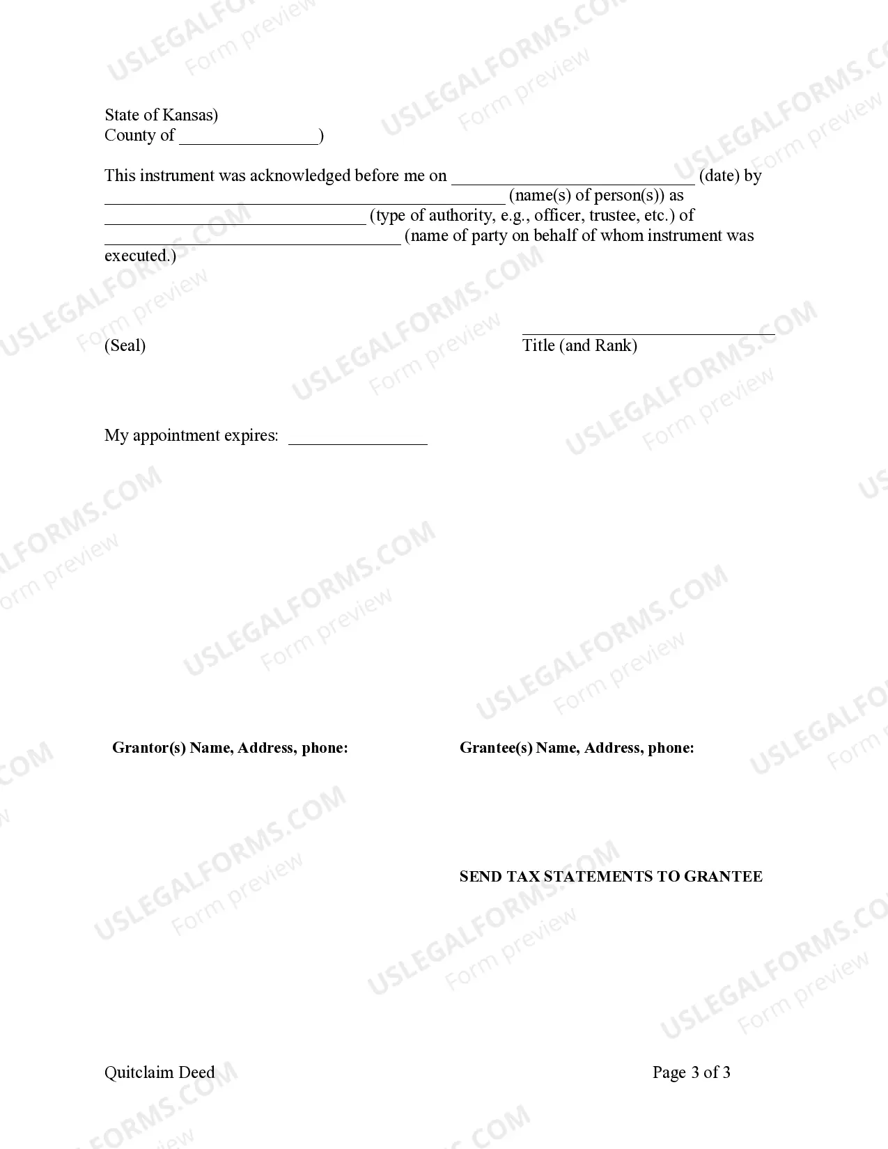 Preview Quitclaim Deed from Corporation to LLC