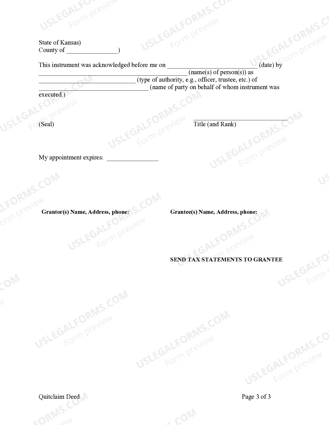 Preview Quitclaim Deed from Corporation to Corporation