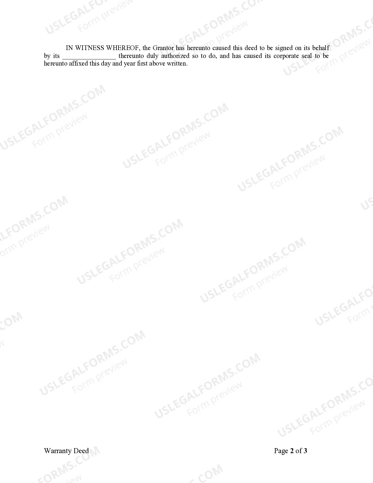 Preview Warranty Deed from Corporation to Corporation
