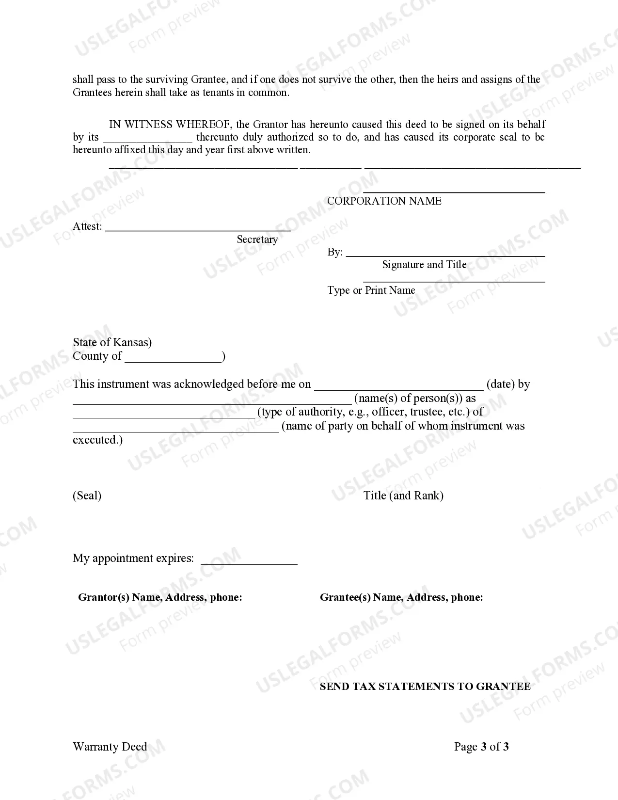 Preview Warranty Deed from Corporation to Two Individuals