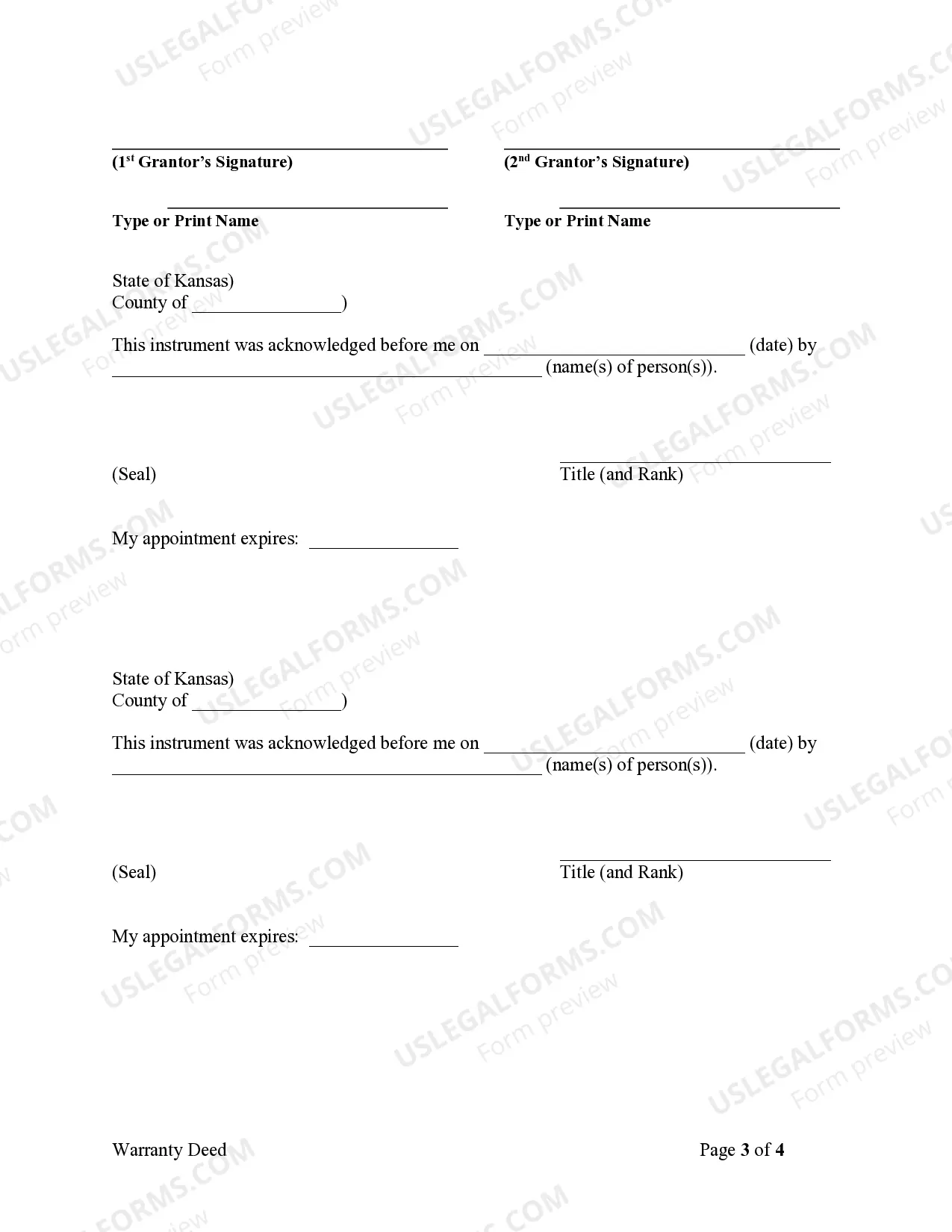 Preview Warranty Deed from Husband and Wife to a Trust