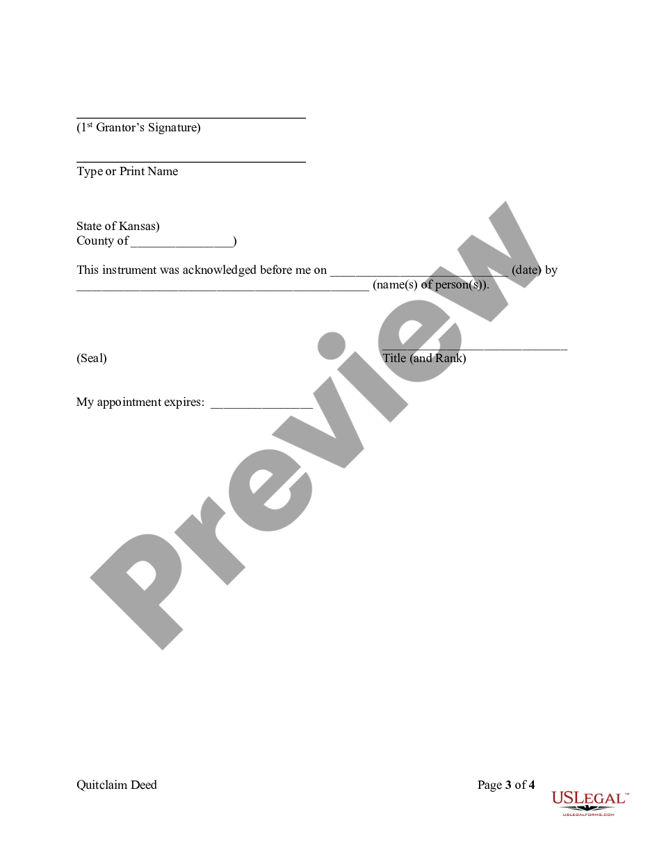 page 2 Quitclaim Deed from Husband to Himself and Wife preview