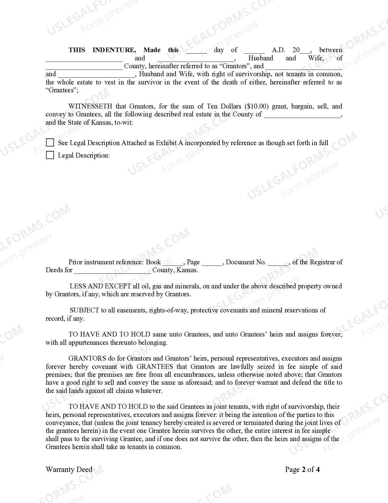 Preview Warranty Deed from Husband and Wife to Husband and Wife