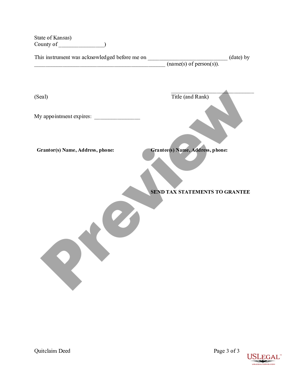 page 2 Quitclaim Deed from Individual to Individual preview