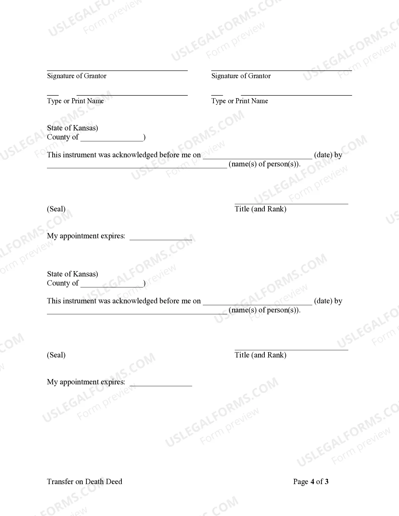 Preview Transfer on Death Deed or TOD - Beneficiary Deed for Husband and Wife or Two Individuals to Two Individuals