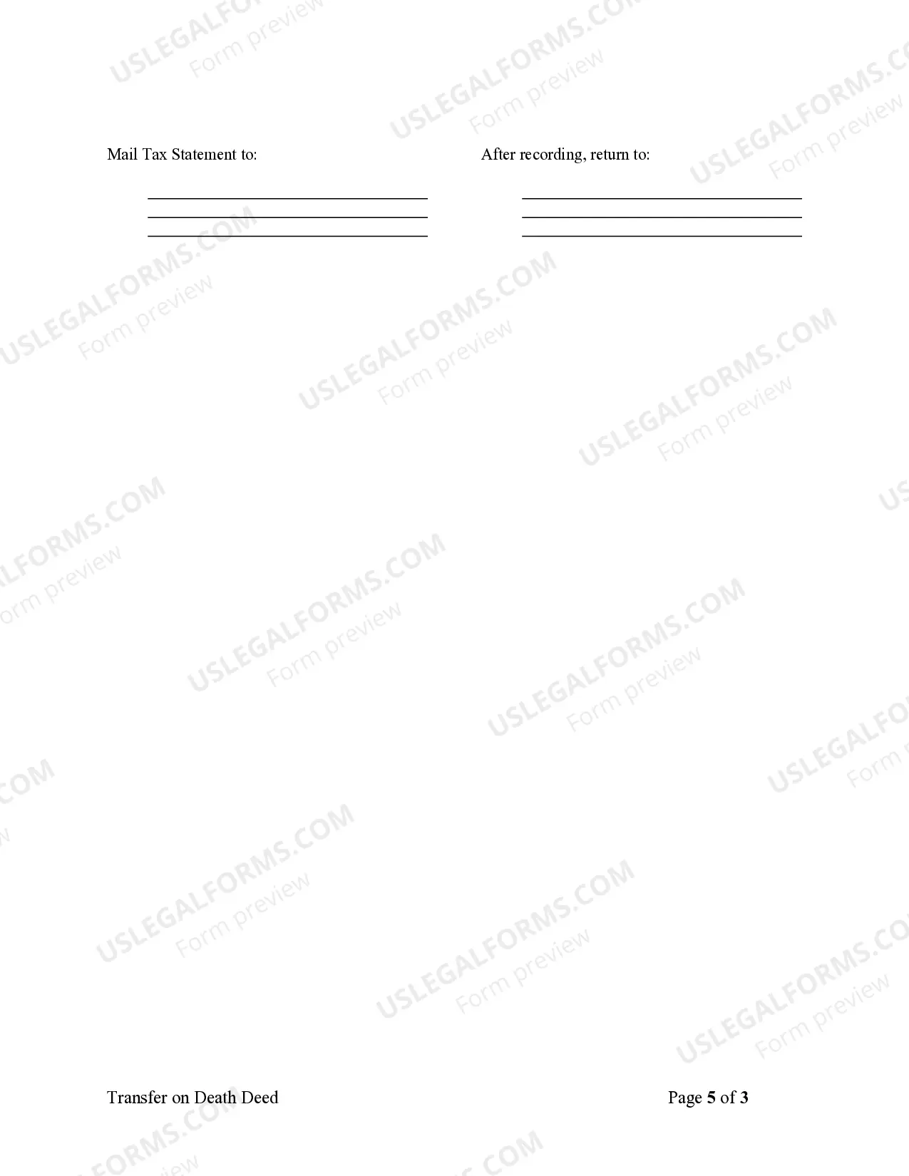 Preview Transfer on Death Deed or TOD - Beneficiary Deed for Husband and Wife or Two Individuals to Two Individuals