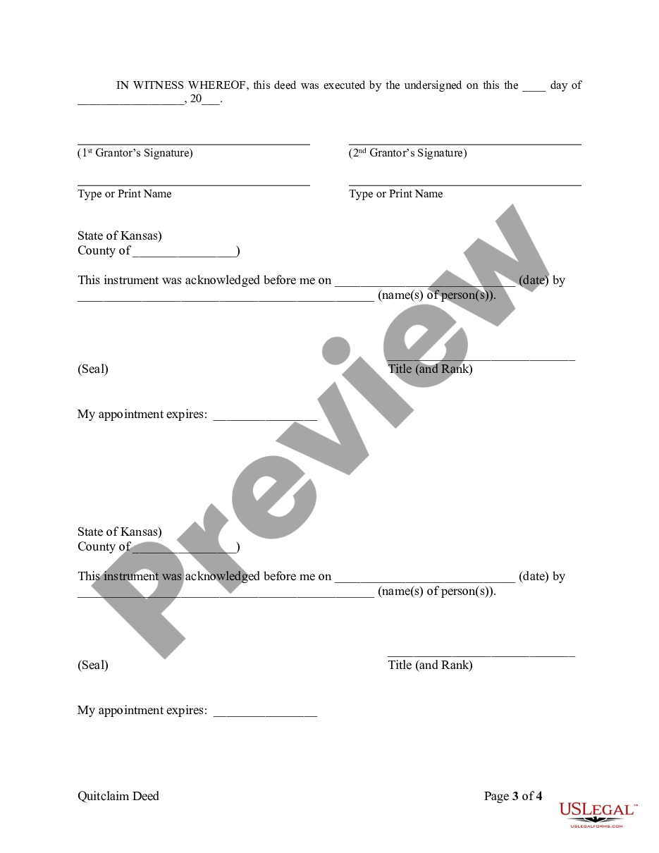page 2 Quitclaim Deed by Two Individuals to Husband and Wife preview