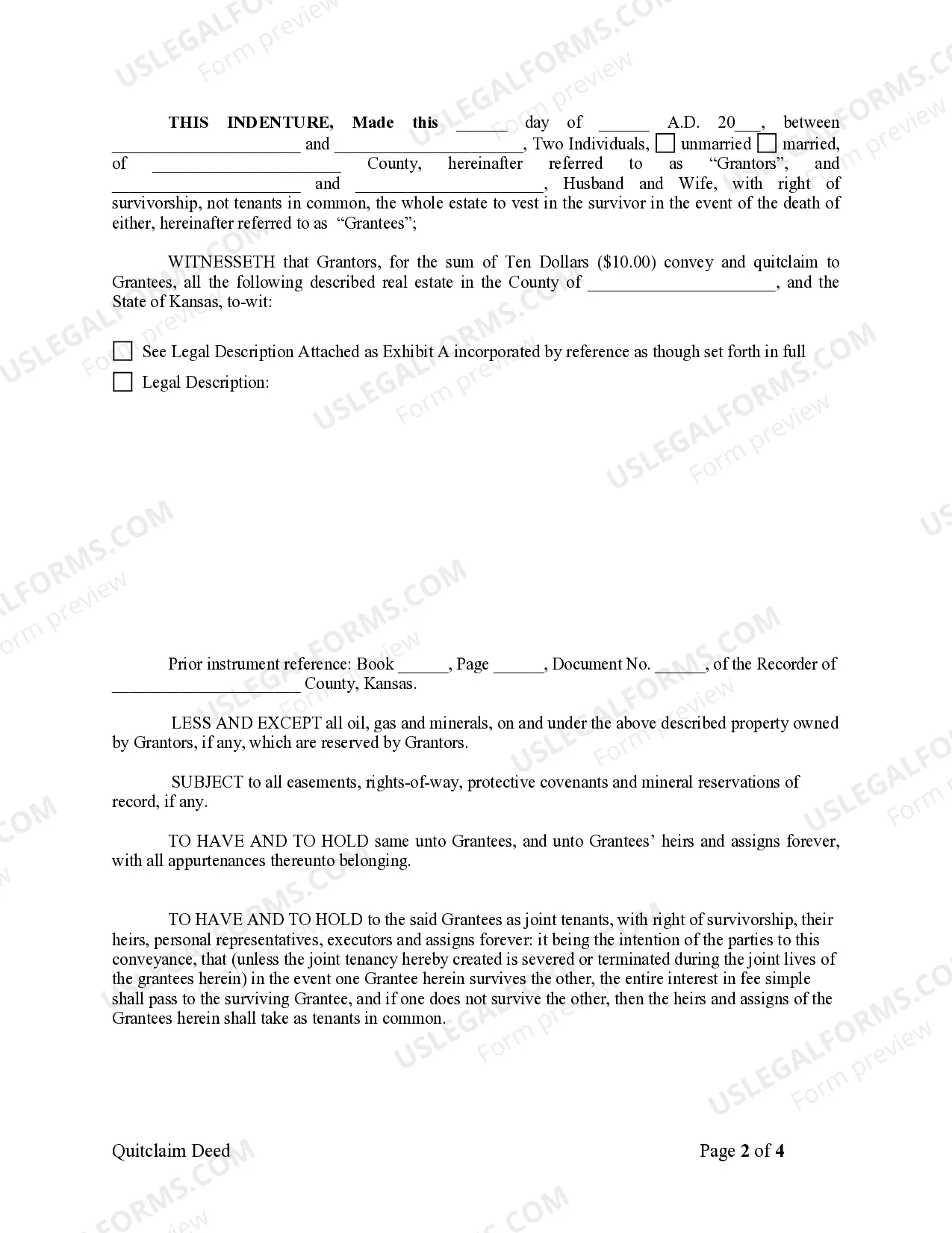 Preview Quitclaim Deed by Two Individuals to Husband and Wife