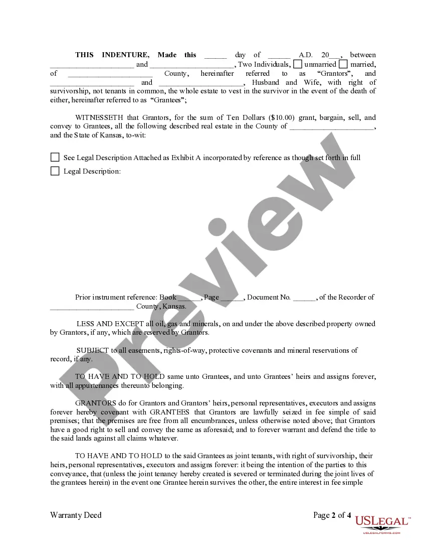 Preview Warranty Deed from two Individuals to Husband and Wife