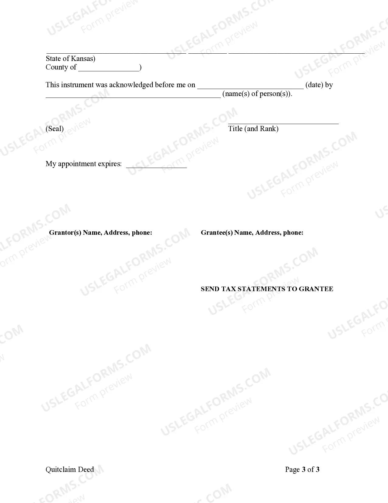 Preview Quitclaim Deed from Individual to LLC
