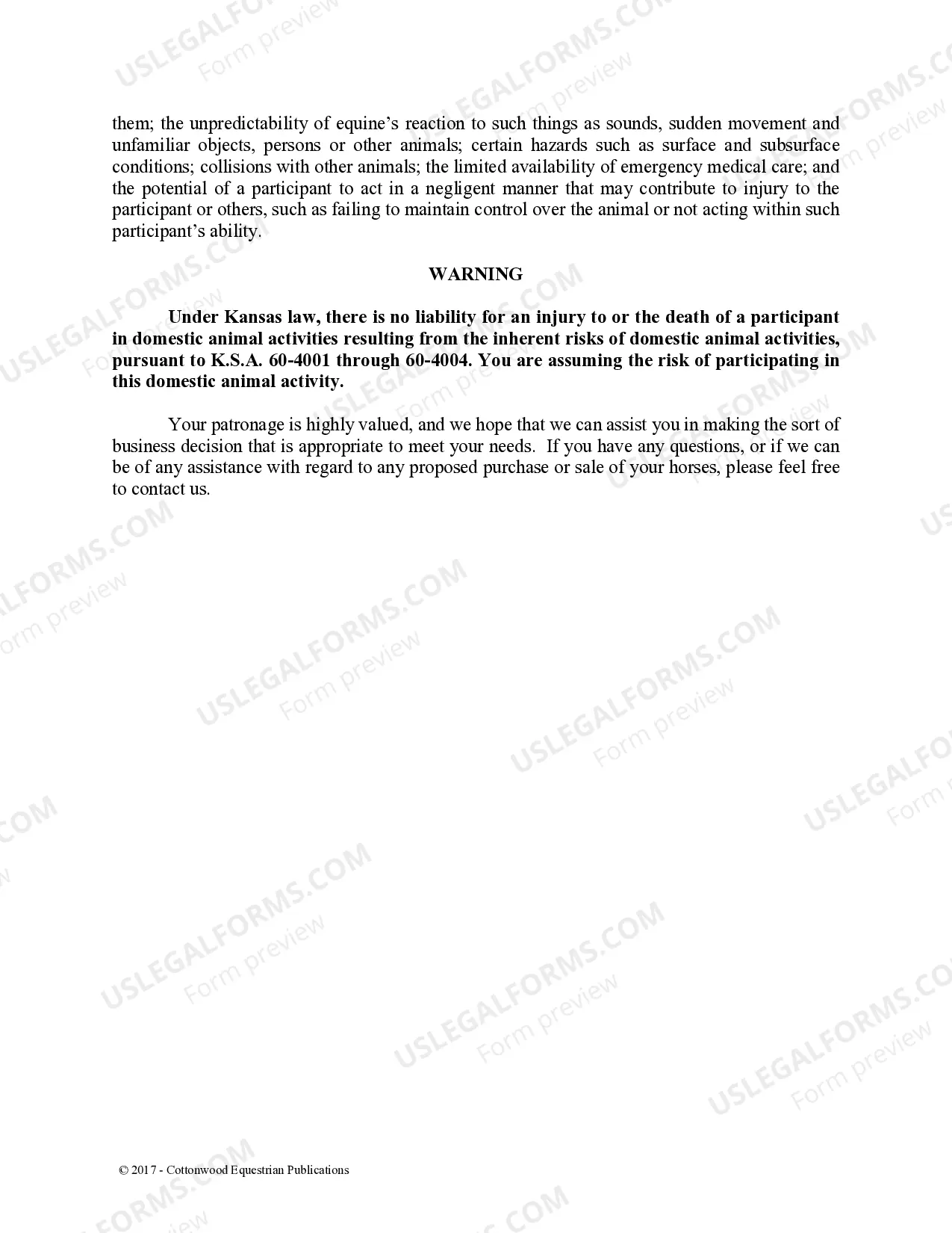 Preview Pre-Purchase Recommendations - Horse Equine Forms