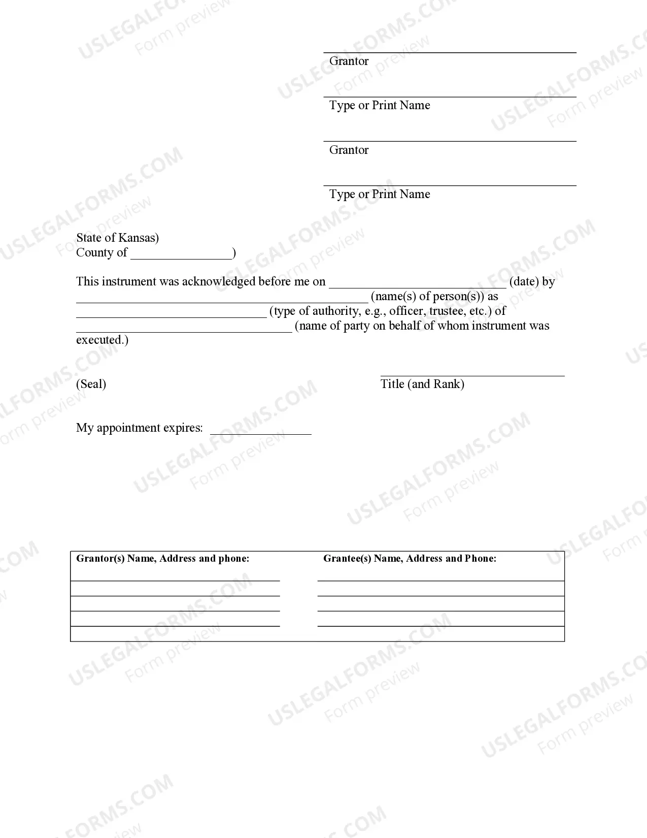 Preview Survivorship Deed with General Warranty Covenants