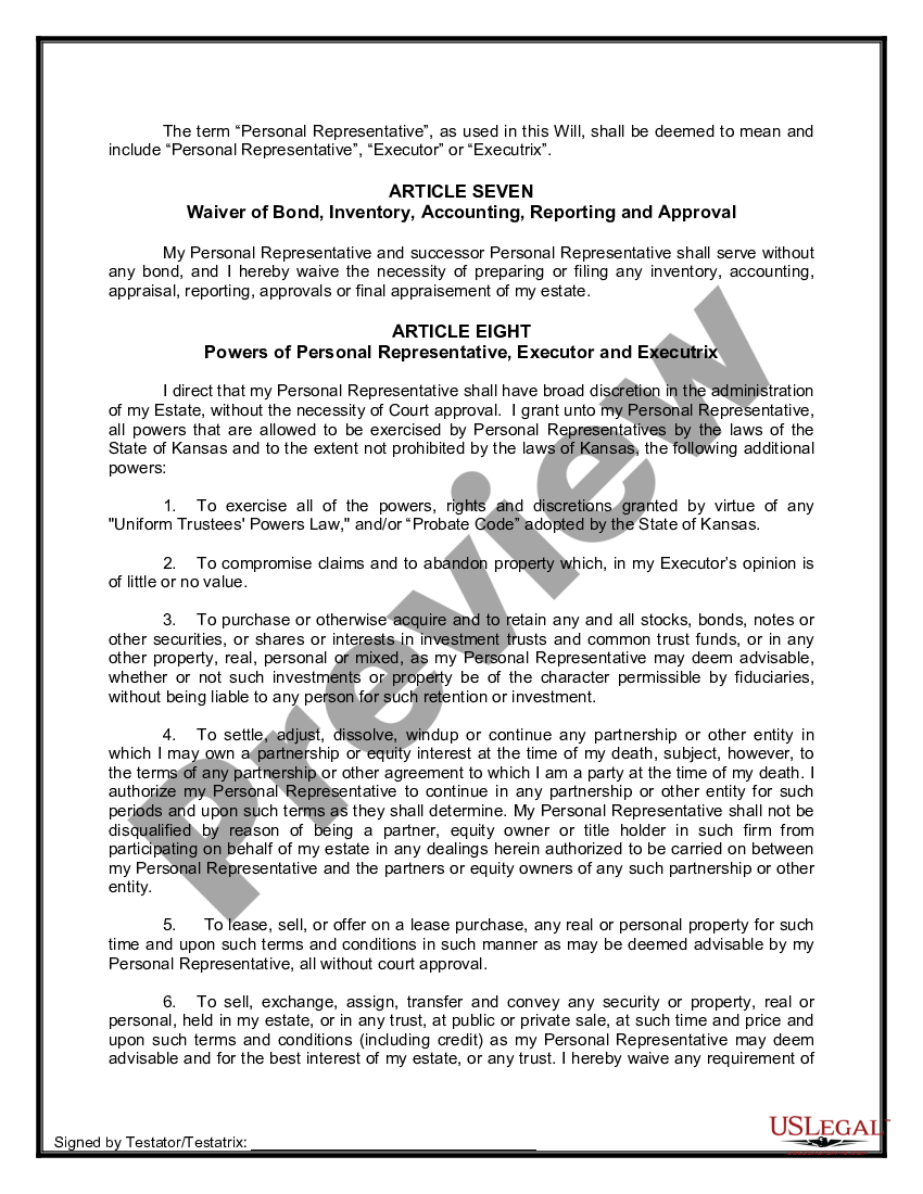 page 5 Mutual Wills containing Last Will and Testaments for Unmarried Persons living together with No Children preview