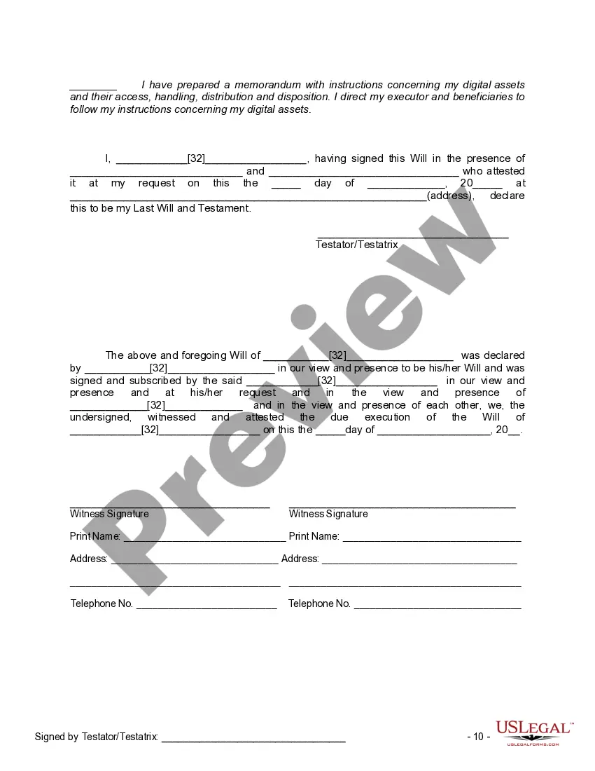 Preview Mutual Wills containing Last Will and Testaments for Man and Woman living together not Married with No Children