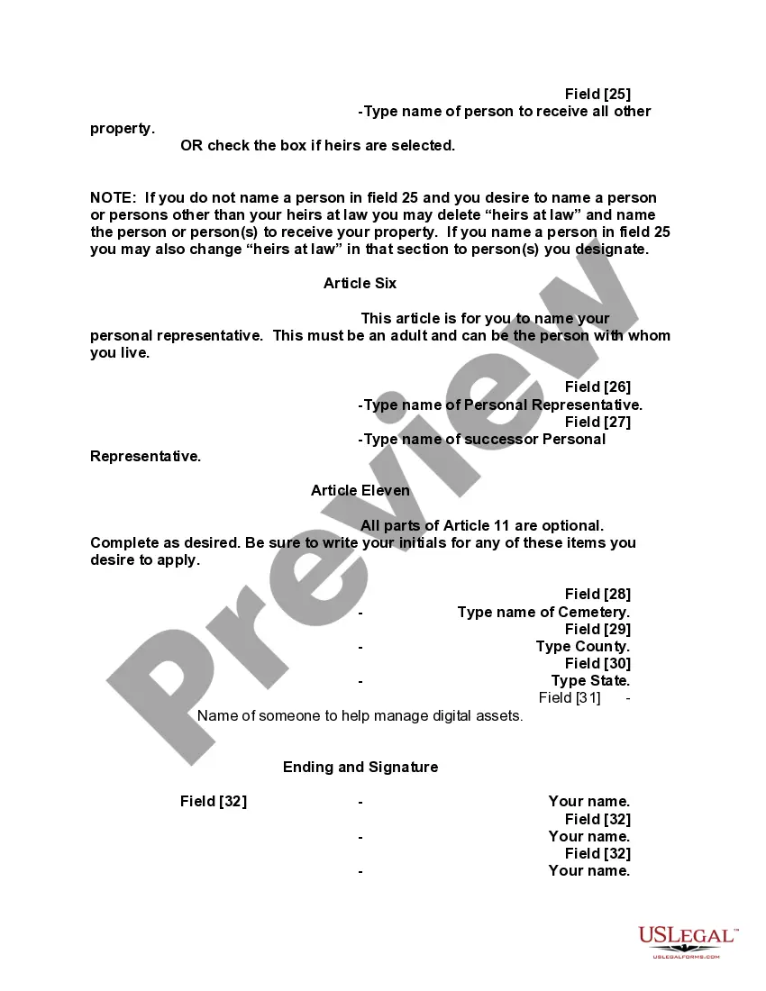 Preview Mutual Wills containing Last Will and Testaments for Man and Woman living together not Married with No Children
