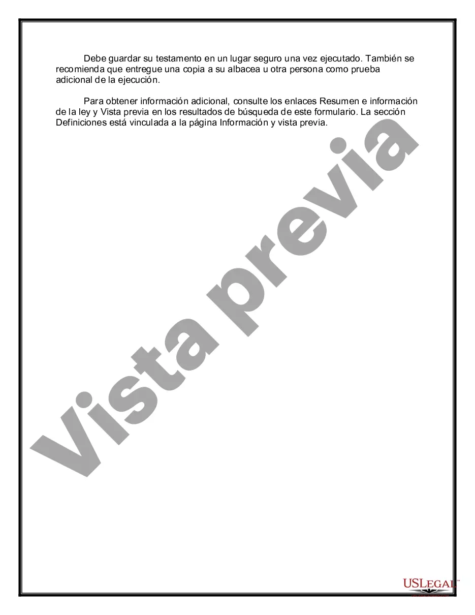 Preview Paquete de Testamentos Mutuos de Últimas Voluntades y Testamentos para Personas Solteras que conviven con Hijos Adultos