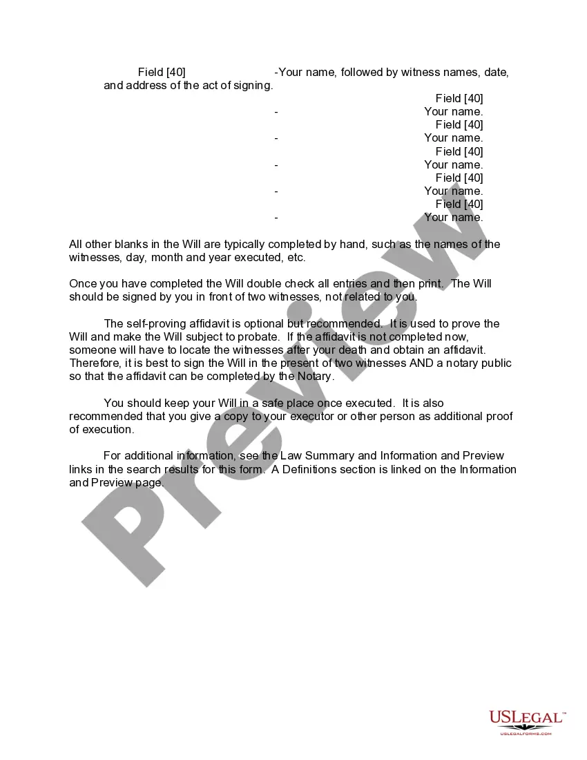 Preview Mutual Wills Package of Last Wills and Testaments for Man and Woman living together not Married with Adult Children