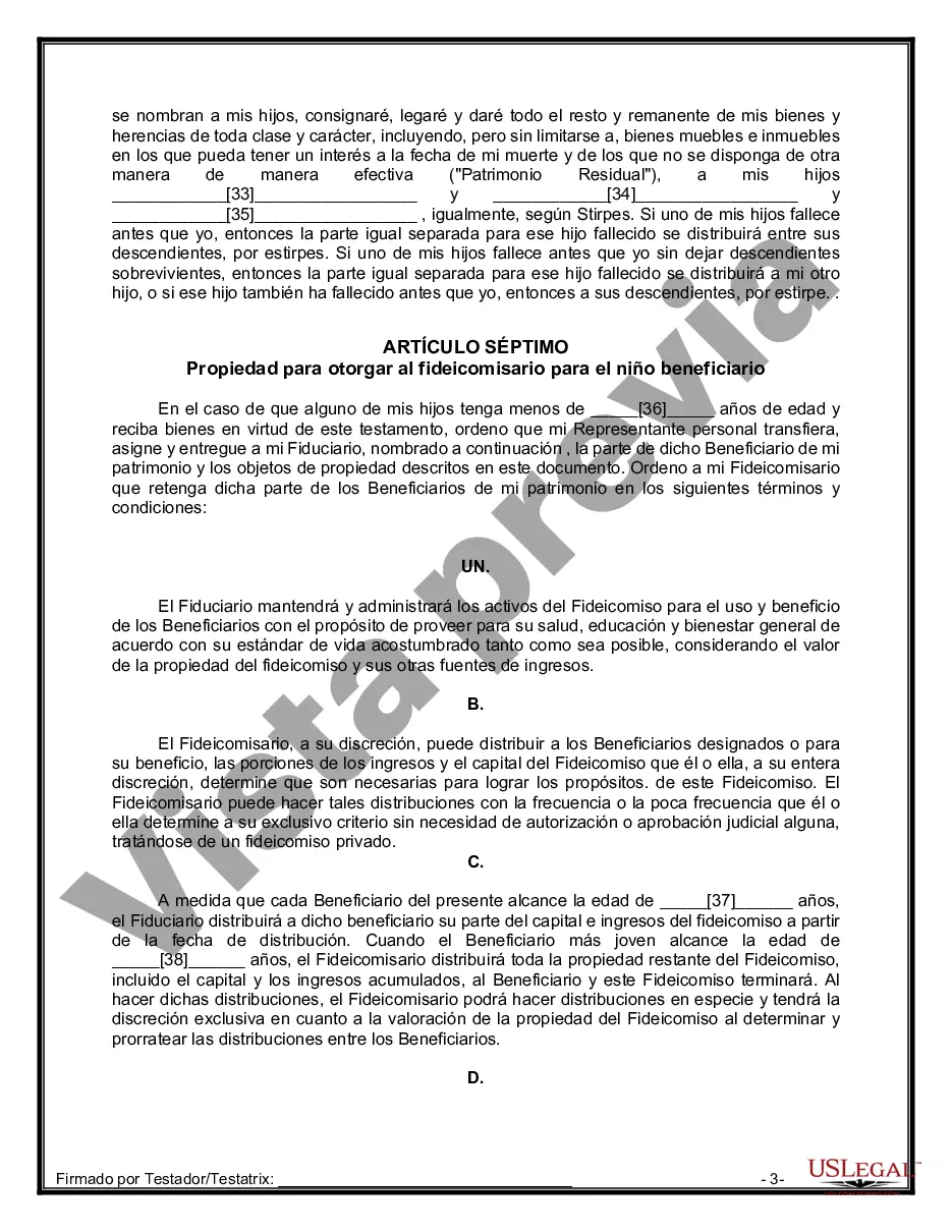 Preview Testamentos Mutuos o Últimas Voluntades y Testamentos para Personas Solteras que conviven con Hijos Menores