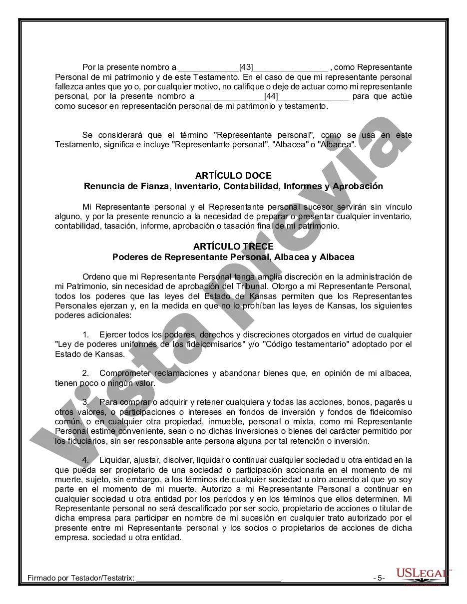 Preview Testamentos Mutuos o Últimas Voluntades y Testamentos para Personas Solteras que conviven con Hijos Menores