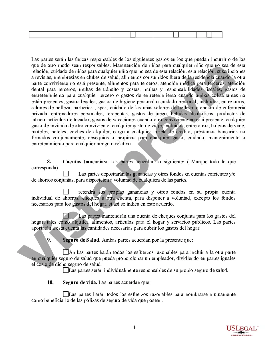 Preview Acuerdo de convivencia no marital de convivencia