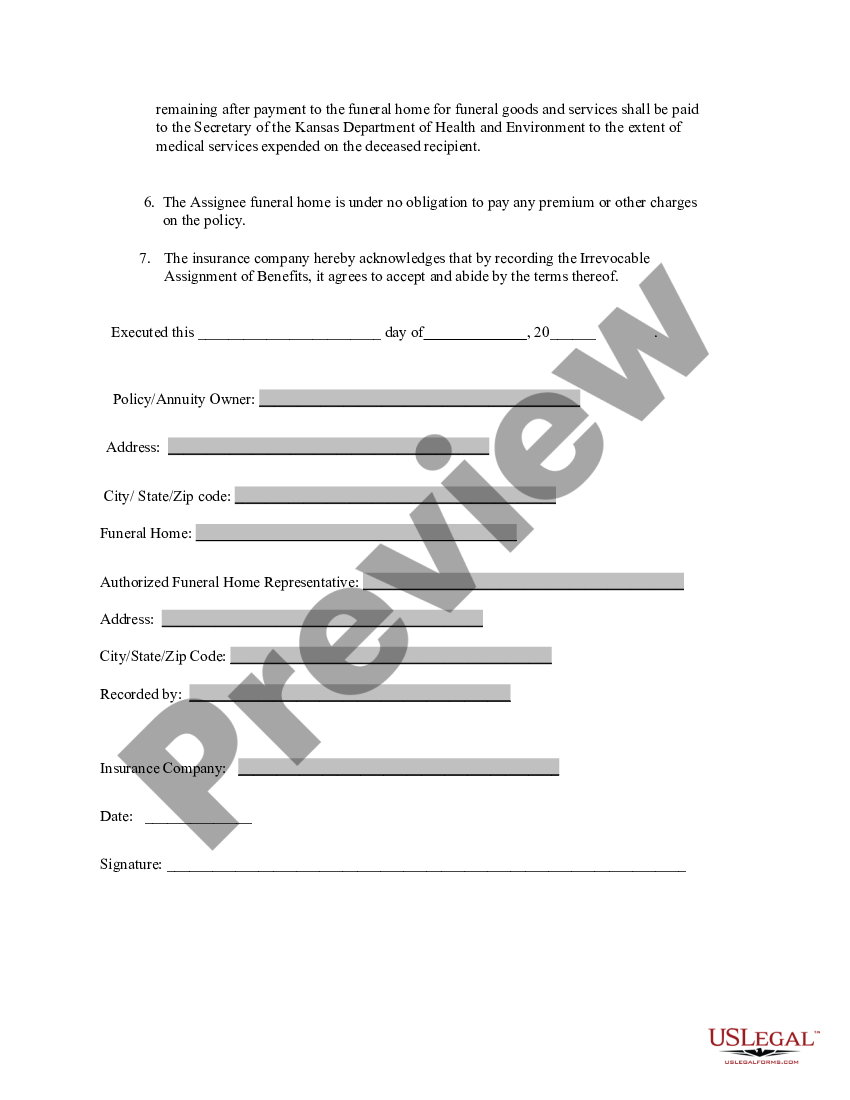 irrevocable assignment of life insurance policy form