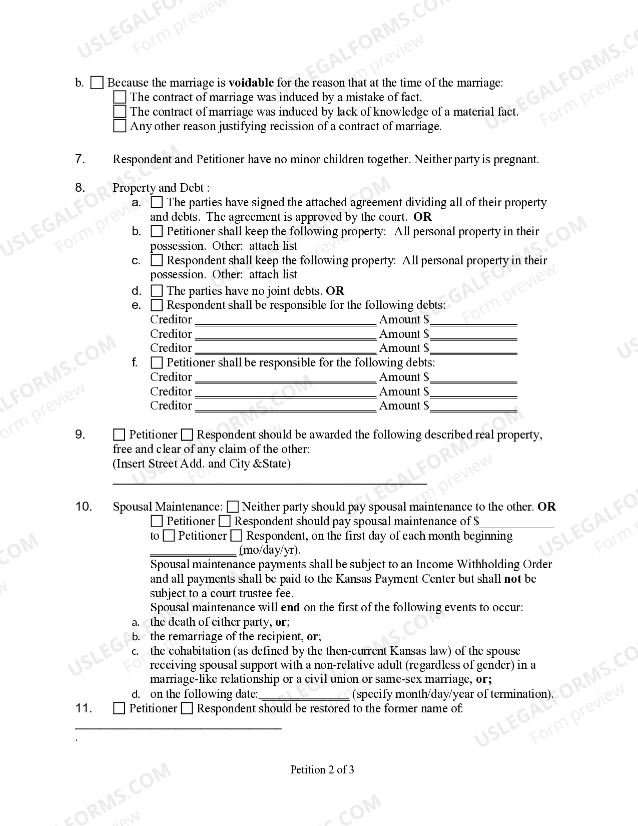 Preview Petition for Annulment with No Children