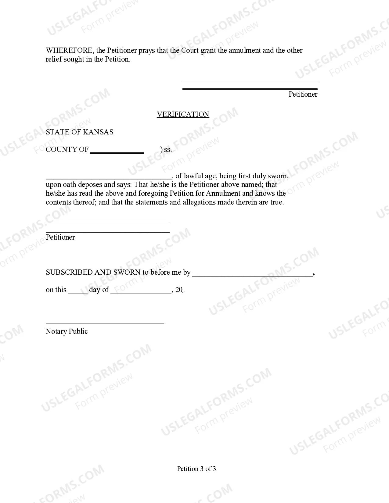 Preview Petition for Annulment with No Children