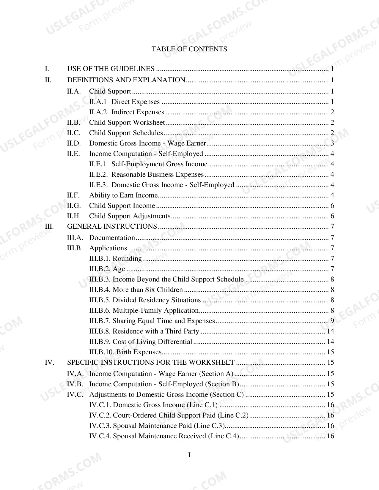 Preview Child Support Schedules