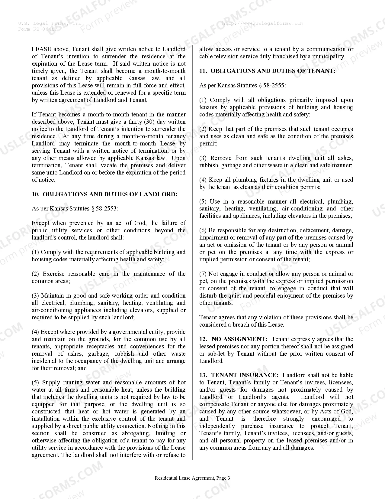 Preview Residential Rental Lease Agreement