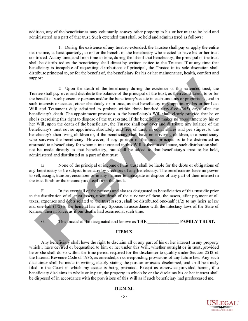 Preview Complex Will with Credit Shelter Marital Trust for Large Estates