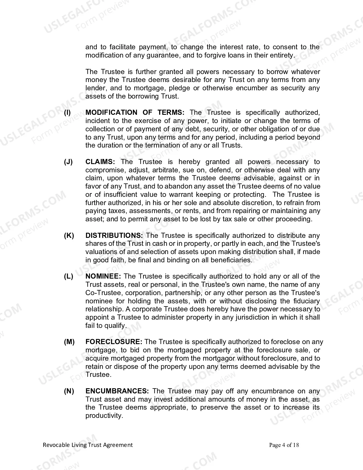 Preview Revocable Living Trust for Husband and Wife with No Children