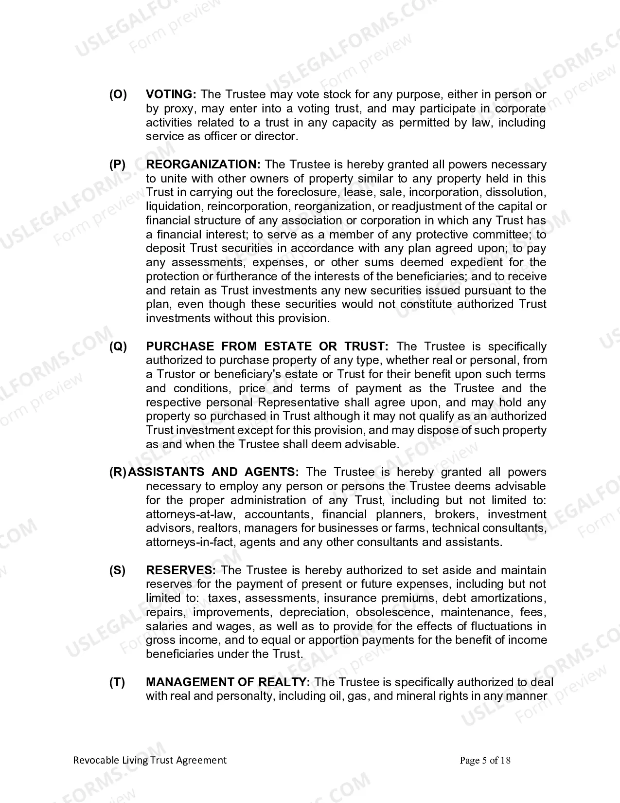 Preview Revocable Living Trust for Husband and Wife with No Children