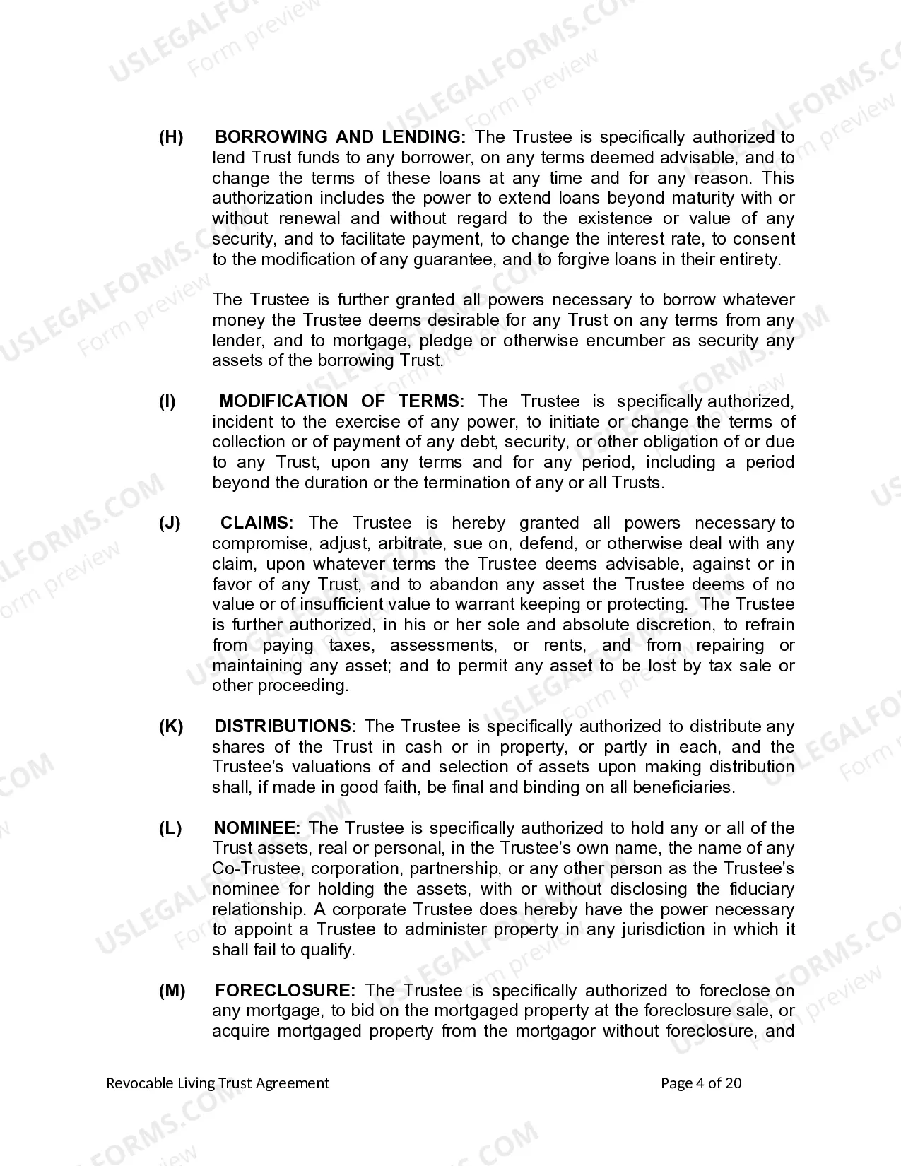 Preview Living Trust for individual, Who is Single, Divorced or Widow (or Widower) with Children