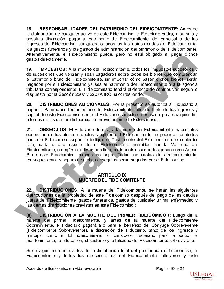 Preview Fideicomiso en vida para esposo y esposa con un hijo