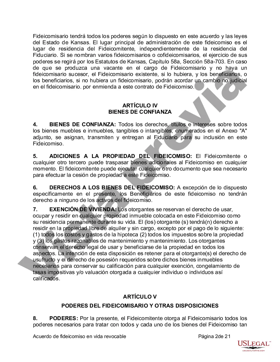 Preview Fideicomiso en vida para esposo y esposa con un hijo