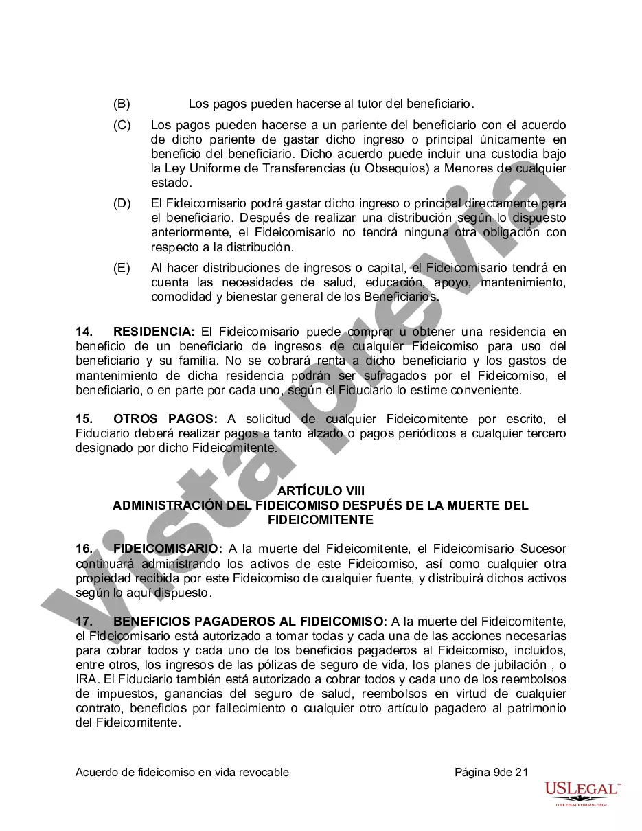 Preview Fideicomiso en vida para esposo y esposa con un hijo