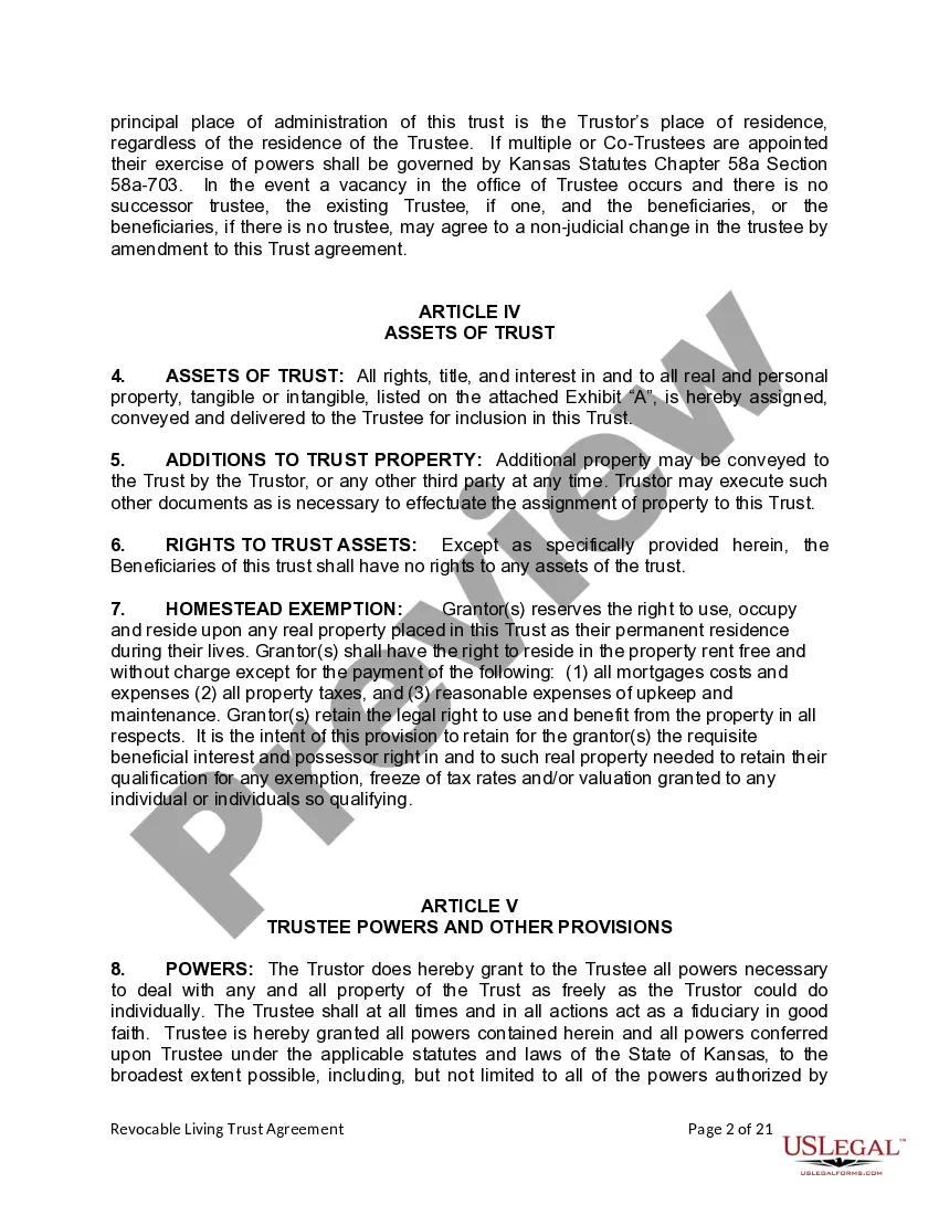 Preview Living Trust for Husband and Wife with Minor and or Adult Children