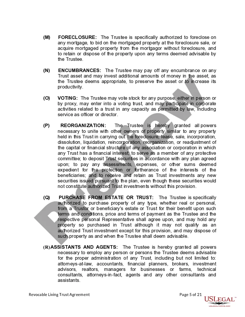 Preview Living Trust for Husband and Wife with Minor and or Adult Children