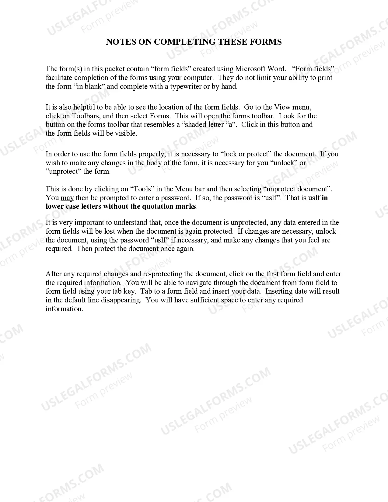 Preview Summary Administration Package for Small Estates