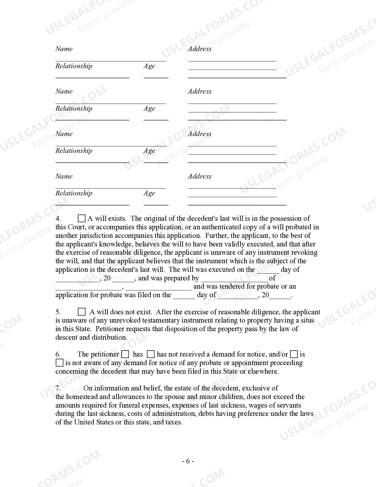 Preview Summary Administration Package for Small Estates