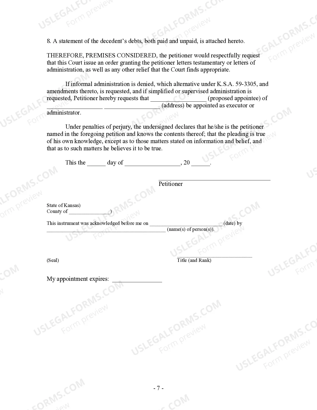 Preview Summary Administration Package for Small Estates