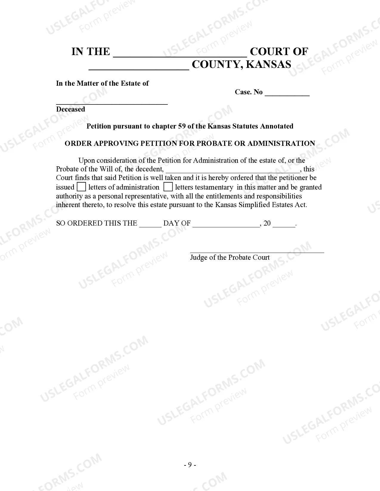 Preview Summary Administration Package for Small Estates