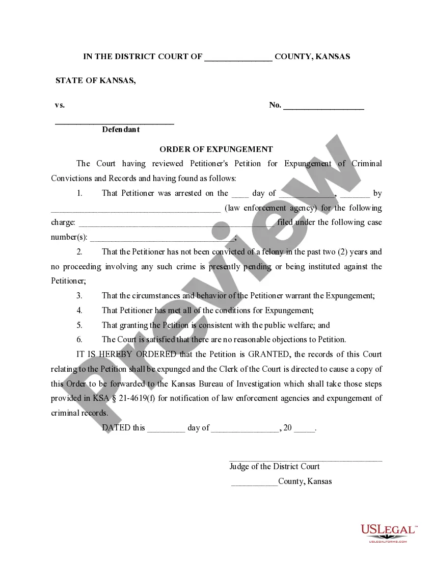 Preview Kansas Expungement Package