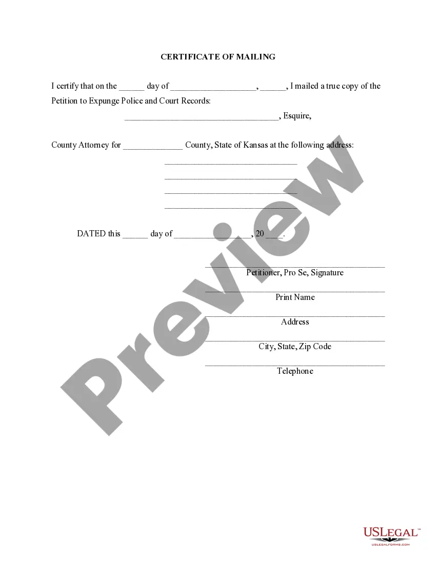 Preview Kansas Expungement Package