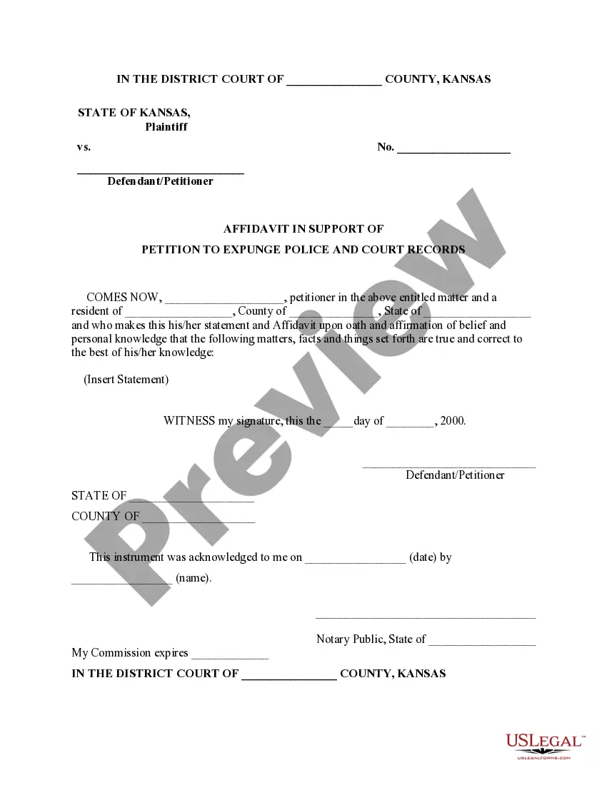 Preview Kansas Expungement Package