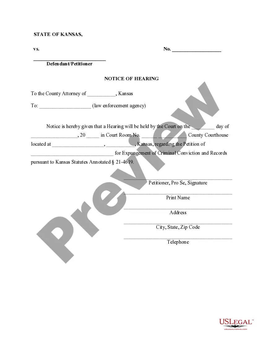Preview Kansas Expungement Package