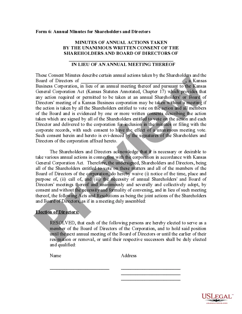 Get Annual Minutes Preview Annual Minutes