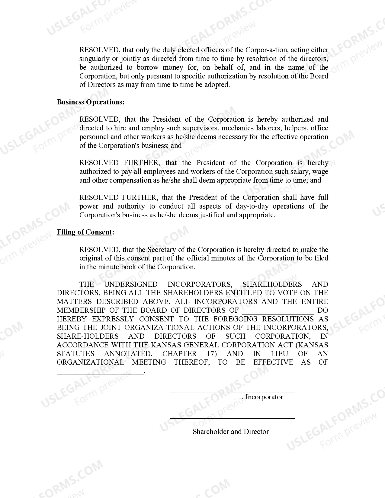 Preview Minutes for Organizational Meeting