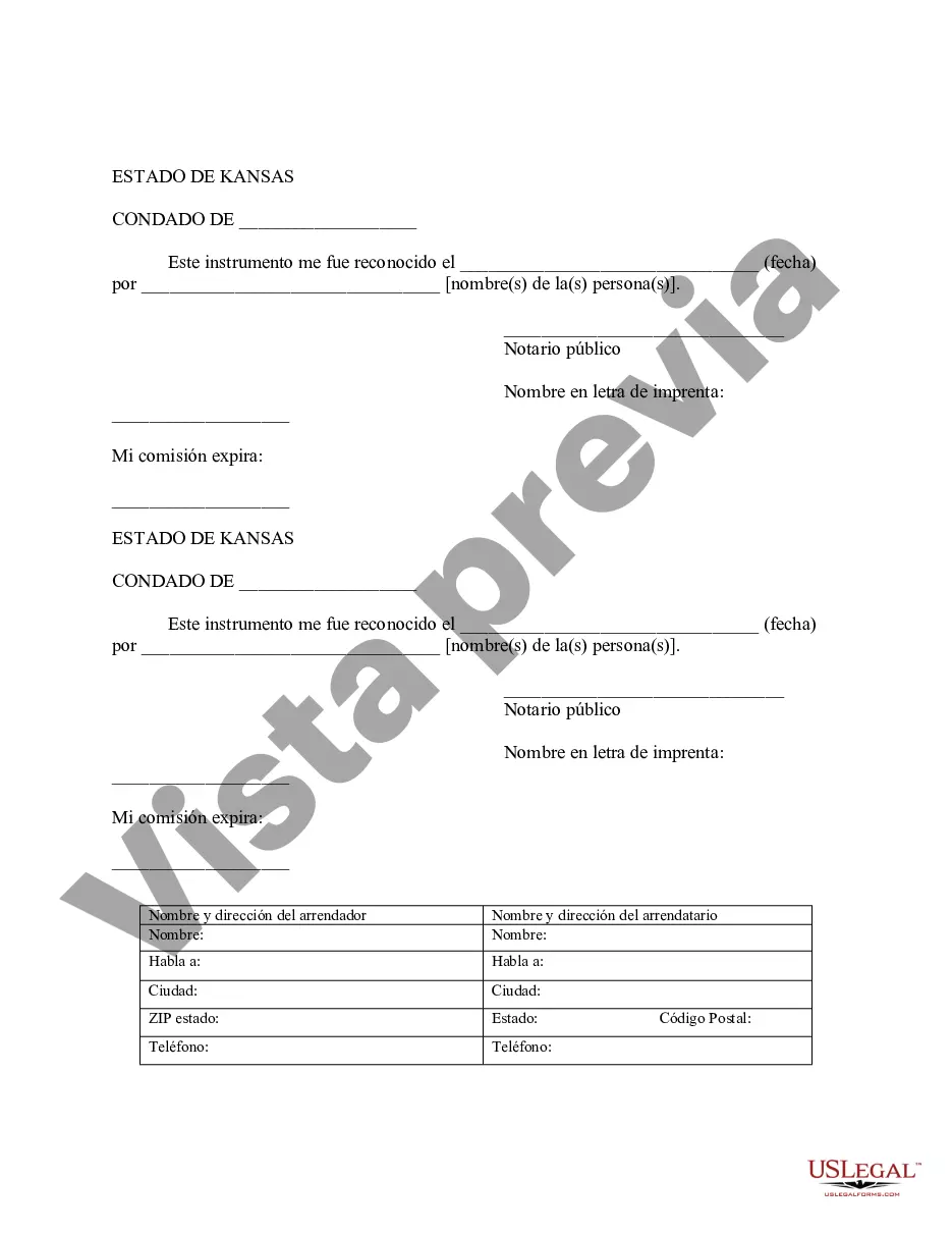 Preview Aviso de Arrendamiento para Grabación