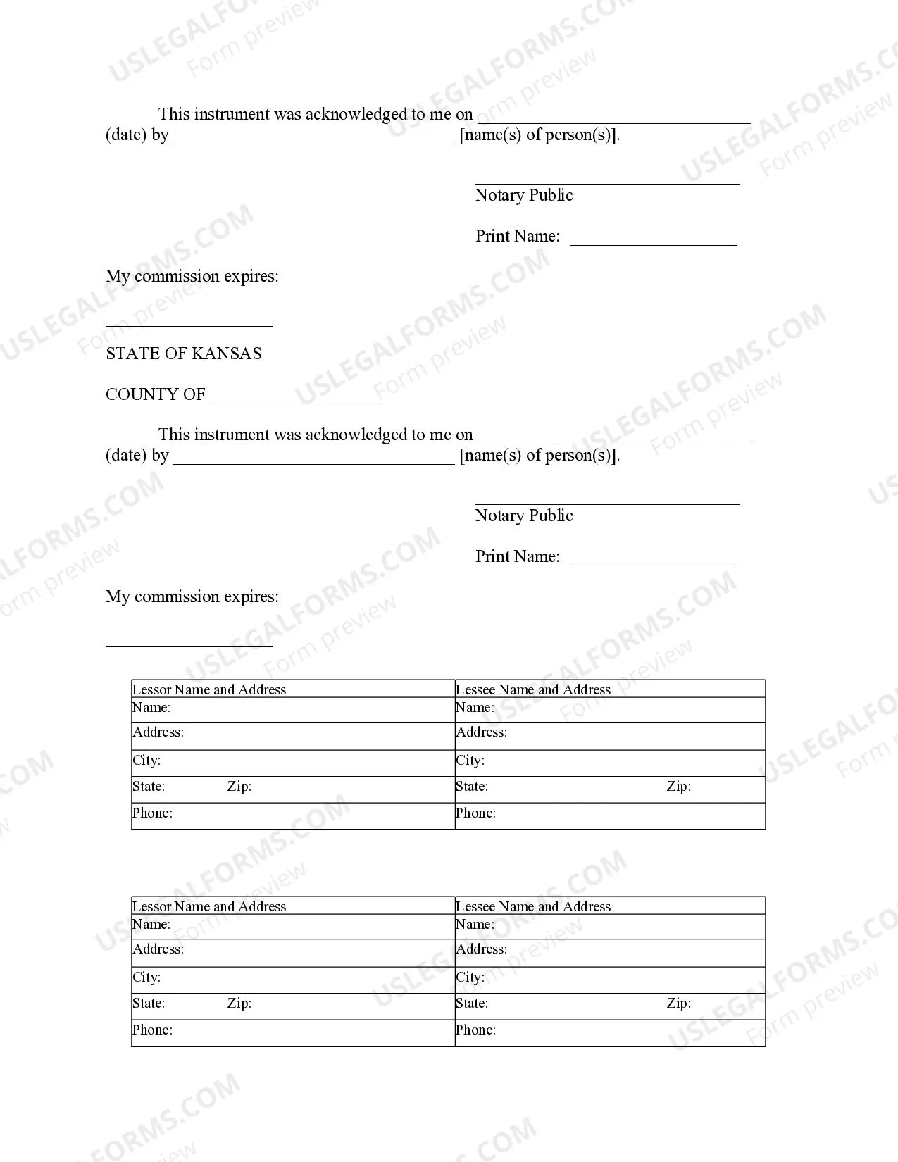 Preview Notice of Lease for Recording